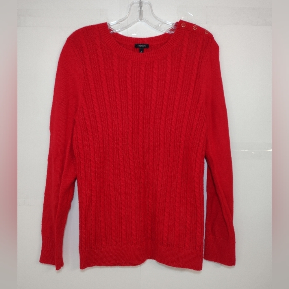 Talbots Vibrant Red Crew Neck Sweater size (M)